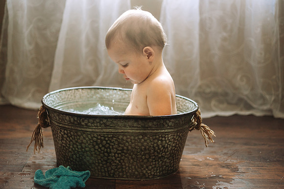 Twins 1yr Bath-15